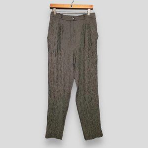 Vintage High Waist Textured Pinstripe Trousers